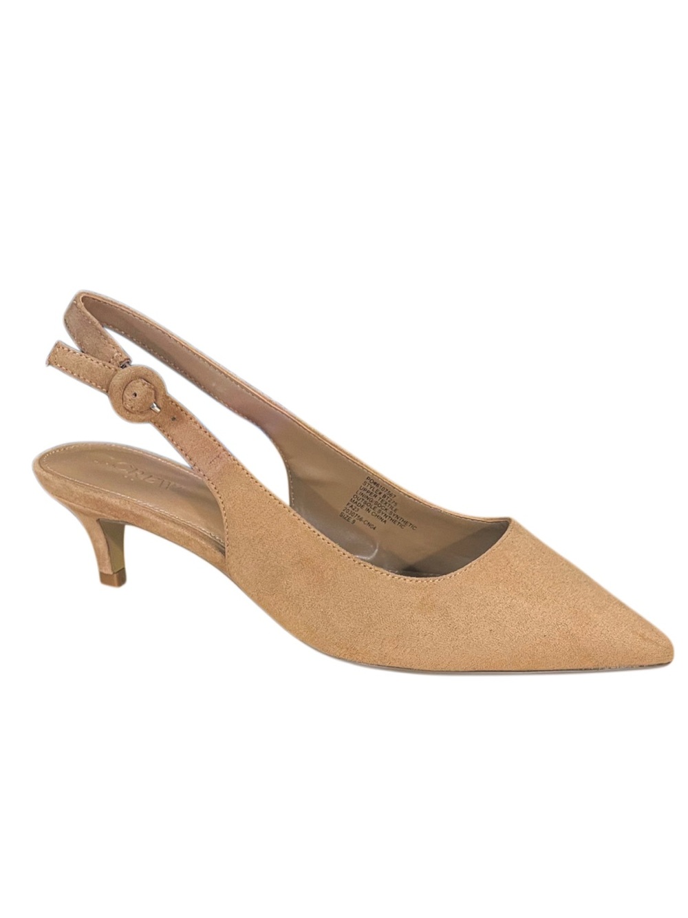 J Crew Tan Pointed-Toe Slingback Kitten Heel Women’s Shoe Sz 9